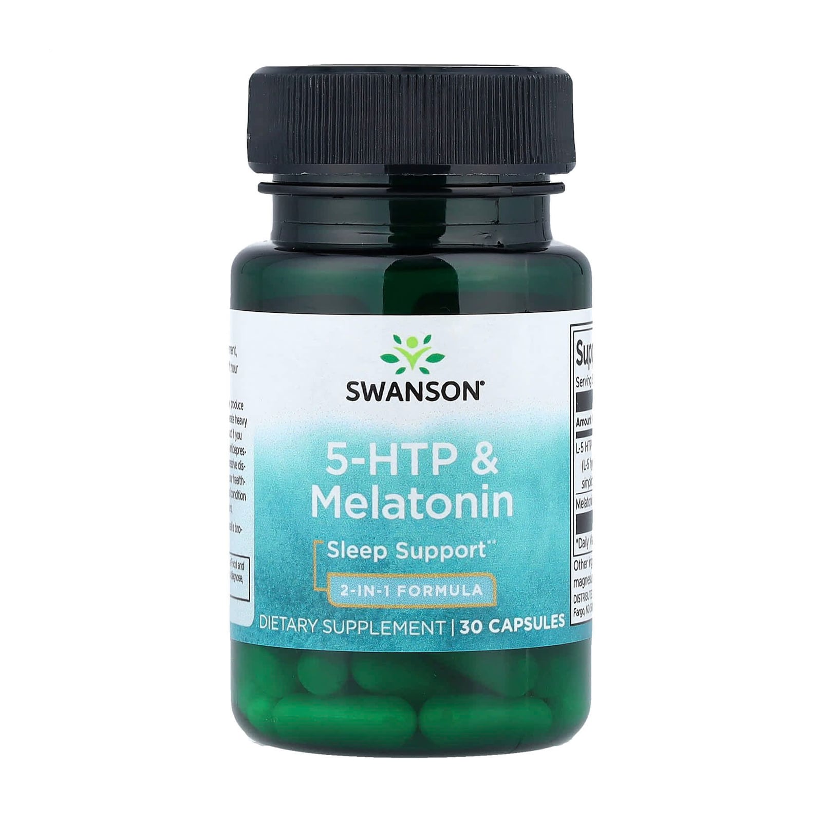 5-Гідрокситриптофан та мелатонін Swanson 5-HTP &amp; Melatonin, 30 капсул